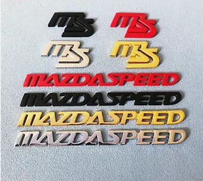 2pcs 3D MS MazdaSpeed Emblem Badge Trunk For Mazda 2 3 5 Axela Atenza CX-5 CX-7 • $14.99