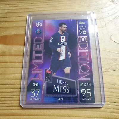 Topps Match Attax 2022/2023 Lionel Messi Neon Limited Edition Card PSG LEPP • £6.95