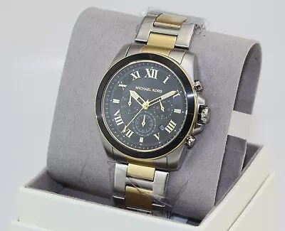 New Authentic Michael Kors Oversized Alek Silver Gold Black Mk8901 Men's Watch • $139.99