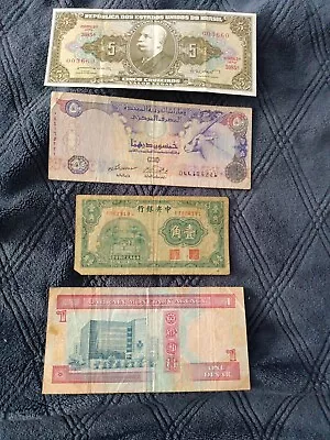 Mixed Foreign World Currency Paper Money Lot Of 4 Banknotes. See Photos. • $8