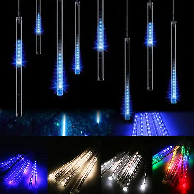 30cm 144 LED Lights Meteor Shower Rain 8 Tube Xmas Snowfall Tree Outdoor Light • $10.69