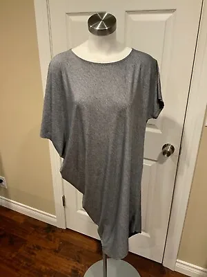 Athleta Gray Short Sleeve T-Shirt Dress W/ Asymmetrical Hem Size XS • $25.75