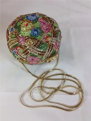 Vintage 1984 Judith Leiber Minaudiere Crystal Flower Bouquet Evening Bag Purse • $1189.99