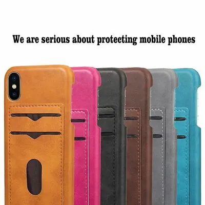 $7.99 • Buy Leather Card Holder Hard Case Cover For Apple IPhone 11 Pro Max XR XS 8 7+ 6S SE