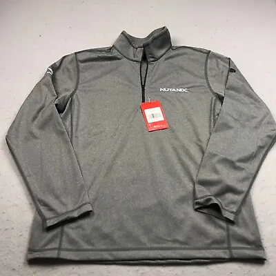 North Face Jacket Mens Large Gray Black Tech 1/4 Zip Fleece Winter Heather NWT • $24.49