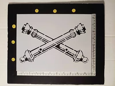 Field Artillery Crossed Cannons 11  X 8.5  Custom Stencil FAST FREE SHIPPING • $12.93