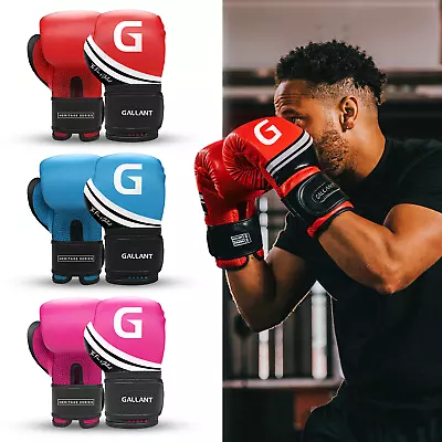 Professional Boxing Gloves With Hand Muay Thai Sparring MMA Kickboxing Leather • £12.99