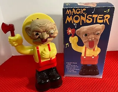 RARE Vtg Justen Magic Monster In Box Axe Wielding Maniac Motion Figure WORKS GR8 • $85
