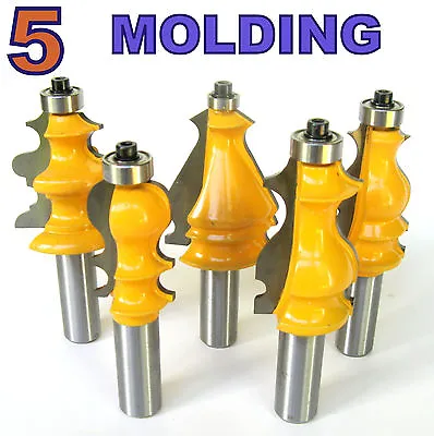 5 Pc 1/2  Shank Architectural Specialty Molding 1 Router Bit Set Sct-888 • $57