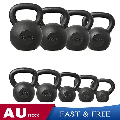Cast Iron Kettlebell Weights 4kg-24kg Russian Kettle Bell Weightlifting Home Gym • $24.25