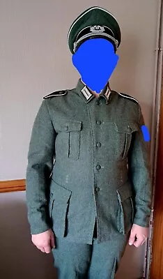 WW2 German Officer Soilders Uniform Tunic Trousers Hat Reenactment • £210