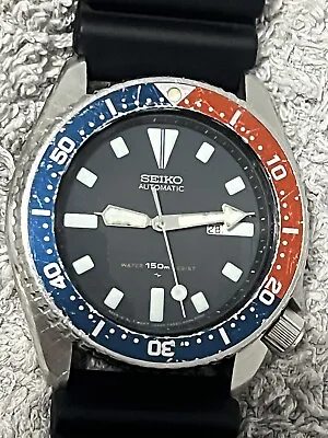 Vintage Seiko Divers Pepsi Bezel Watch Working Well • $125
