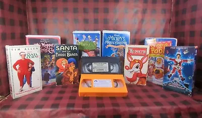 (10) VHS Family Christmas Holiday Movie Lot~ Mickey Pooh Muppets Disney Rudolph • $21