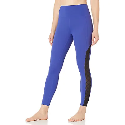 Core 10 Brite Blue/Black  Lace Up And Go  Mesh Side Icon Leggings L High Rise • £19.29