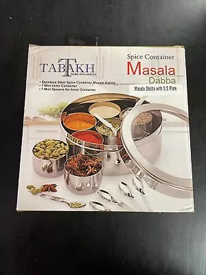 Stainless Steel Acrylic Spice Box With 7 Containers Masala Dabba Spice  • $20