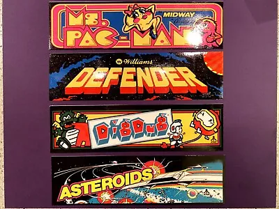 4 Pc MINI Arcade Marquee Stickers Ms. Pac-Man Dig Dug Asteroids Defender • $8.95