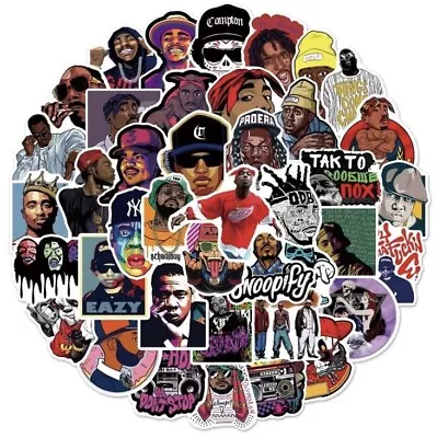 50x Hip Hop Rap Stickers Music Laptop Case Skateboard  UK Snoop Dre Nwa Ice • £5.99