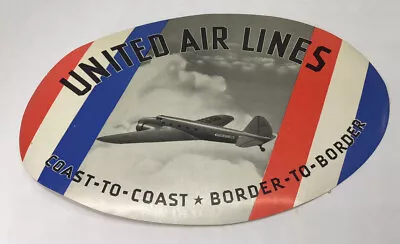 NOS Vintage Original United Airlines Travel Decal Sticker Coast To Coast(22) • $12