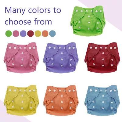 7PCS Baby Nappy Reusable Cloth Washable Adjustable Wrap Pocket Diaper Popper PES • £13.09