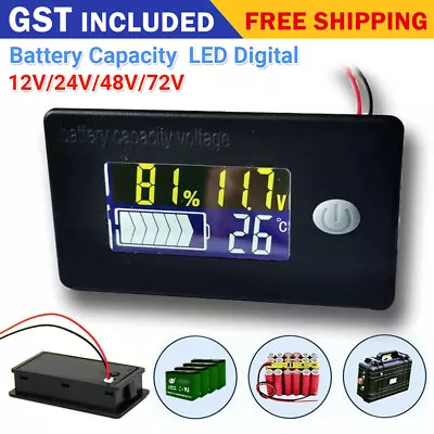 DC 72V LED Digital Monitor Volt Meter Display Battery Gauge Voltage Caravan/Car • $13.91