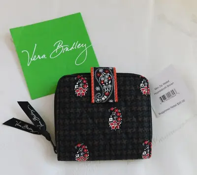 VERA BRADLEY - Mini Zip Wallet - Small - Houndstooth Brown - New With Tag • $25