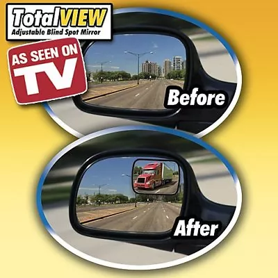 Total View SureView 360 Adjustabe Blind Spot Mirror Set Of 2 Adhesive Install • $10.99