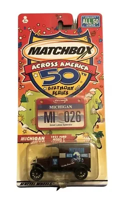 NEW MATCHBOX Car Across America 50th Birthday MICHIGAN MI 1921 Ford Model T • $5.99