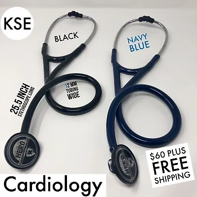 KSE Master Cardiology Stethoscope Black/Navy Blue By Kongs Enterprise • $60