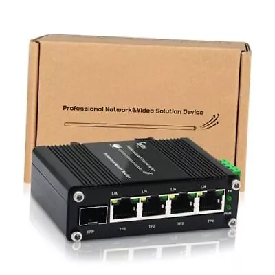 Industrial 4-Port 10/100/1000Mbps Gigabit Switch With SFP 4RJ45+1SFP Switch • $80.86