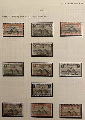 Egypt Stamp 1933 X 11 Handley Page HP42 Over Pyramids Postage Vintage Stamps • £24