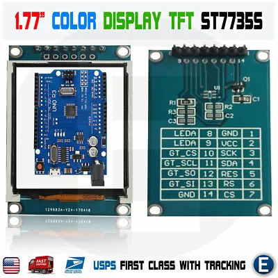 1.77 Inch 1.8 TFT Color Display Module Breakout SPI ST7735S For Arduino UNO LCD • $5.68
