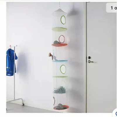 Ikea Mesh Hanging Childrens Storage Organizer 6 Tier Tower Castle Blue • £11.56