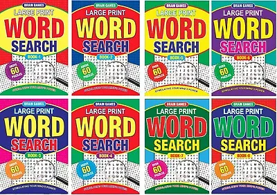 $19.95 • Buy 1-8 NEW A4 Size Word Search Puzzle Books Large Print 60 Puzzles Per Book