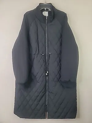 Women's Mamalicious Maternity Puffer Jacket Long Quilted Black Medium • $39.99