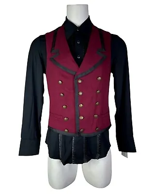 Shrine Gothic Commodore Burgundy Retro Vampire Victorian Pirat Steampunk Vest  • $103.94