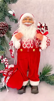 Candy Cane Santa Figure Standing Father Christmas Decoration Candy Cane Red 60cm • £27.99