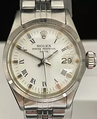 Vintage Rolex Date 6519 Automatic Womens Watch 1968  Matching Jubilee Bracelet • $2100