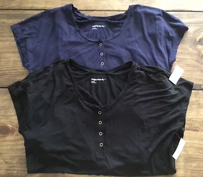 Lot Of 2 NWT Gap Maternity Nursing Top Shirt Sz L Navy Blue & Black • $30