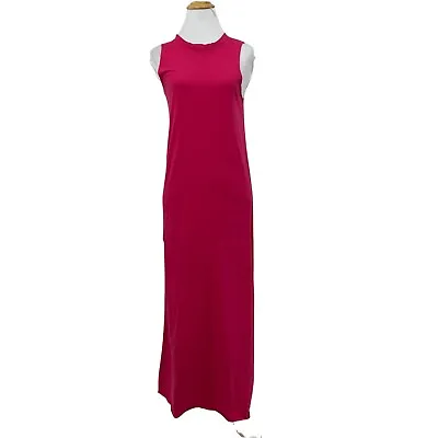 Monki T-Shirt Sleeveless Maxi Dress Women Size XS Valentine Pink Stretch Comfort • $16.95
