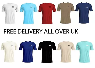 New Mens Under Armour T Shirt Short Sleeve Crew Neck HeatGear Sports Breathable • £9.99