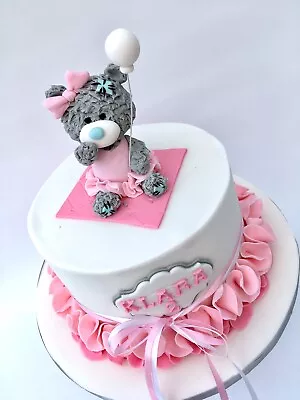 £34.99 • Buy Teddy Bear Me To You &balloon&name Edible Birthday Christening Cake Topper Set