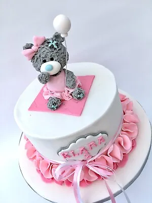 Teddy Bear Me To You &balloon&name Edible Birthday Christening Cake Topper Set • £34.99