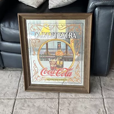 Vintage Calvert Extra & Coke Coca Cola Whiskey Bar Mirror  19 X 23 • $22.50