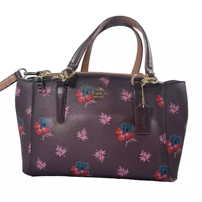 COACH Mini Christie Carryall Handbag Floral Wildflower F11932 Oxblood Crossbody • $115.55