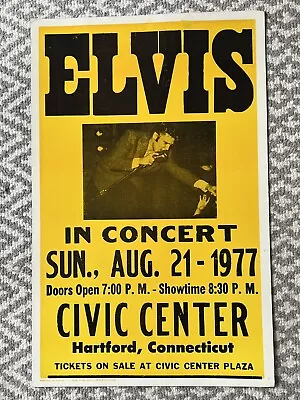 VERY RARE ELVIS PRESLEY Original Concert Poster 1977  5 Days After His Death. • $25