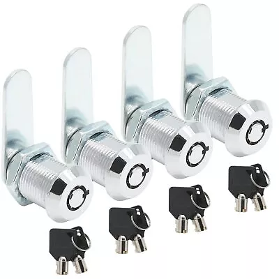 4 Pack Tubular Cam Lock 1 Inch Cabinet Cam Lock Set For Tool Box File Cabinet • $22.87
