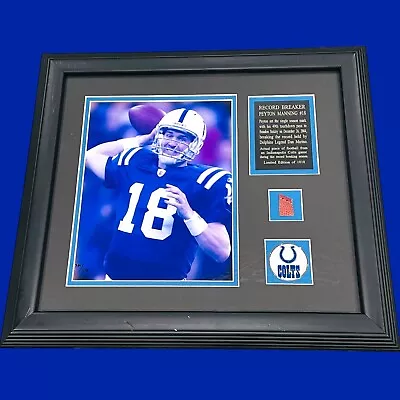 2004 MOUNTED MEMORIES Peyton Manning Game Ball PHOTO AND COLTS COIN #’d TO 1018 • $175