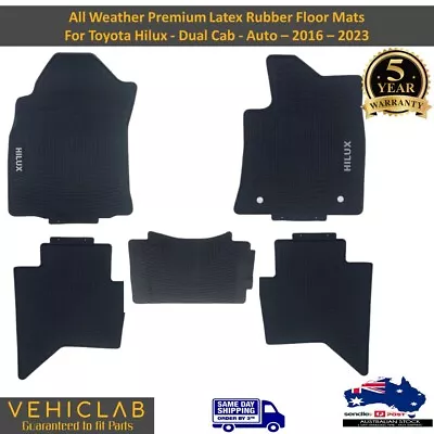 All Weather 12mm Heavy Duty Rubber Floor Mat For Toyota Hilux Dual Cab-2015-2024 • $165