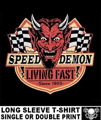 $25.99 • Buy Speed Demon Devil Hot Street Rat Rod Car And Biker V-twin Skull T-shirt Ws73