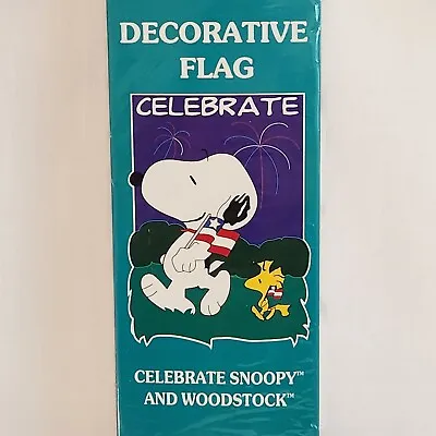 NOS 1999 Peanuts House Flag 4th Of July Snoopy & Woodstock  Celebrate  28” X 40” • $30